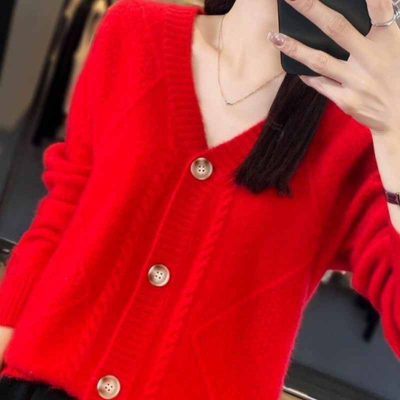 Beatrice | Comfortabel damesvest van imitatiekasjmier met knopen – Relaxte oversized trui voor herfst/winter
