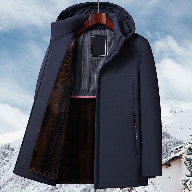 Denar | Thermische parka met capuchon voor heren – Dikke, winddichte, waterdichte winterjas
