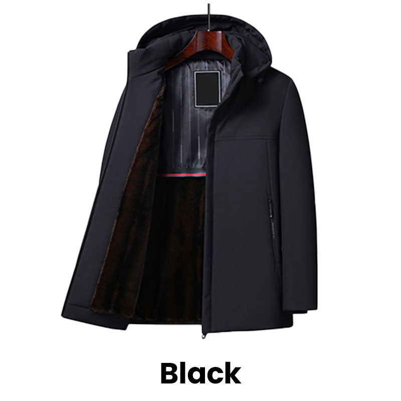 Denar | Thermische parka met capuchon voor heren – Dikke, winddichte, waterdichte winterjas