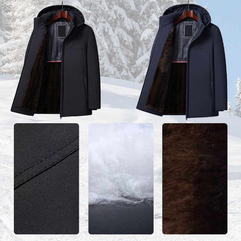 Denar | Thermische parka met capuchon voor heren – Dikke, winddichte, waterdichte winterjas