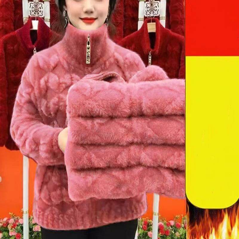 Helia | Dikke pluche winterjas – warme jas voor koud weer, casual en outdoor kleding