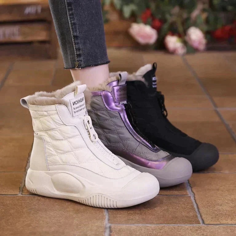 FrostElla | Waterdichte snowboots, gevoerd met imitatiebont, antislip winter- en outdoor warme enkellaarzen