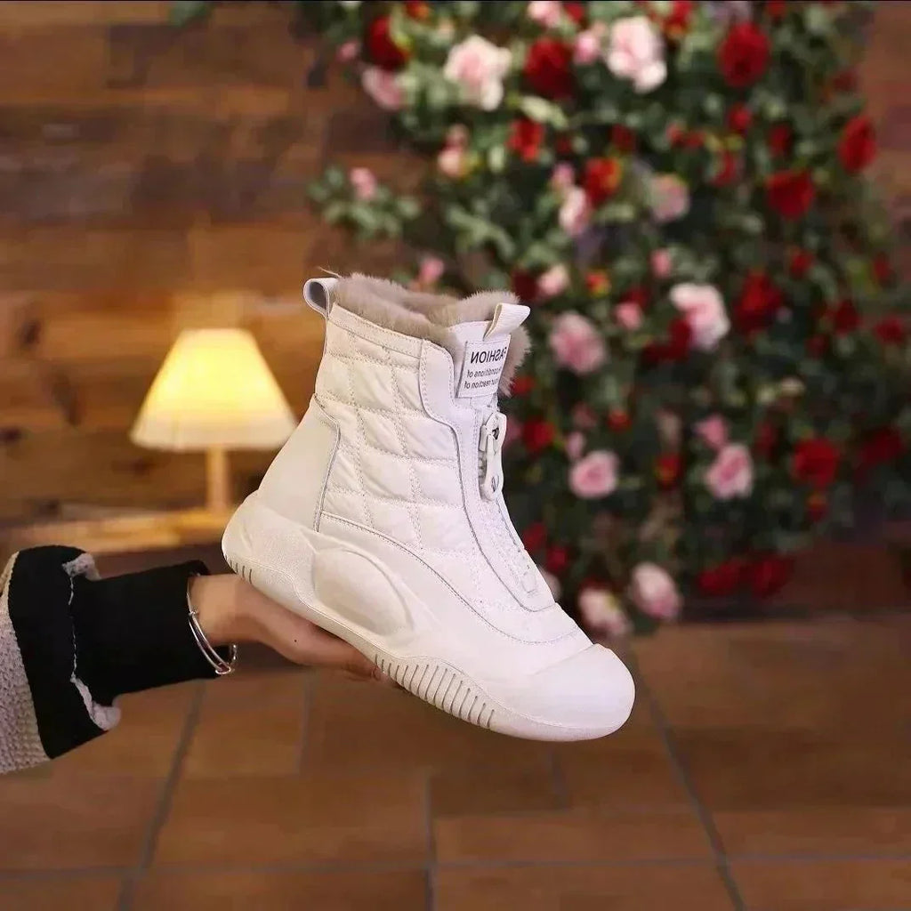 FrostElla | Waterdichte snowboots, gevoerd met imitatiebont, antislip winter- en outdoor warme enkellaarzen