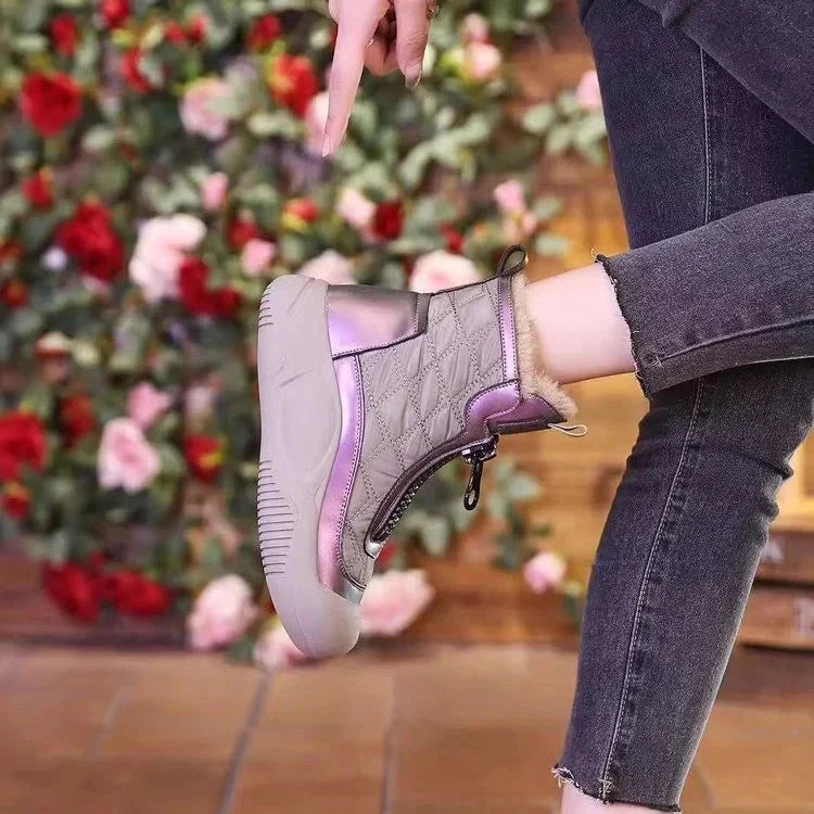 FrostElla | Waterdichte snowboots, gevoerd met imitatiebont, antislip winter- en outdoor warme enkellaarzen
