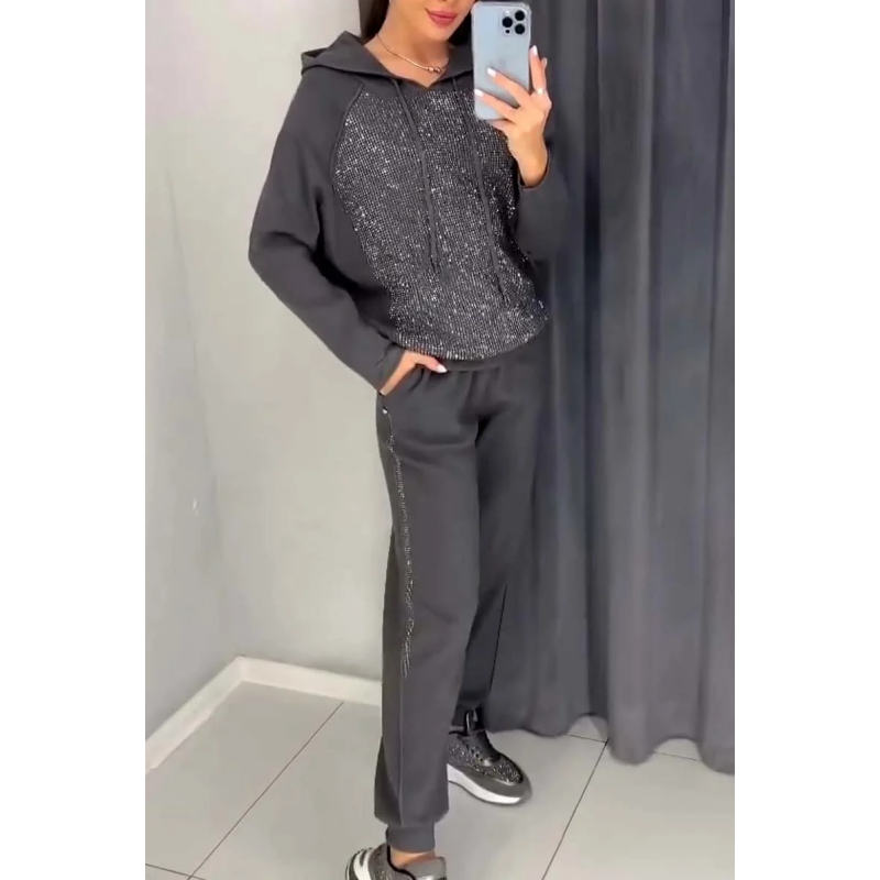 Elsyra | SparkleEase Hoodie- en broekenset voor dames – Comfortabele casual loungewear