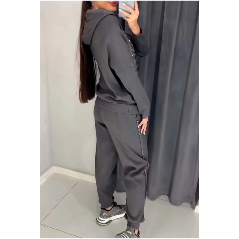 Elsyra | SparkleEase Hoodie- en broekenset voor dames – Comfortabele casual loungewear