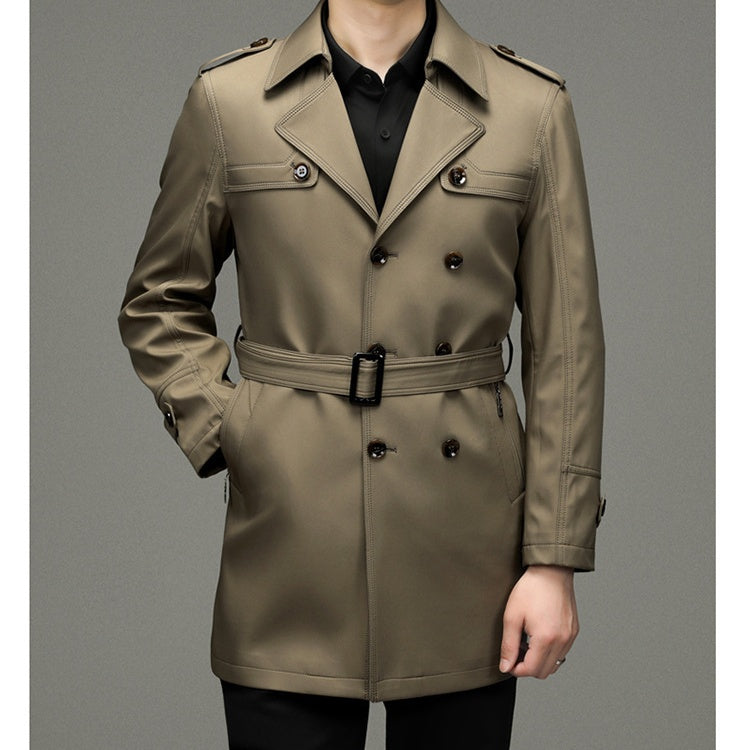 Caelwin | Heren trenchcoat met dubbele knoopsluiting – weerbestendige windjack, stijlvolle overjas