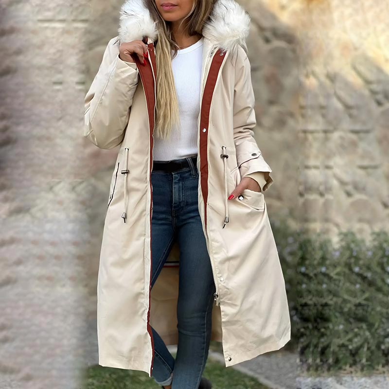 Drina | Winterparka, met capuchon en bontkraag, casual warme waterdichte en geïsoleerde jas