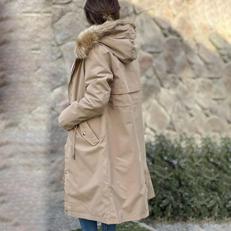 Drina | Winterparka, met capuchon en bontkraag, casual warme waterdichte en geïsoleerde jas