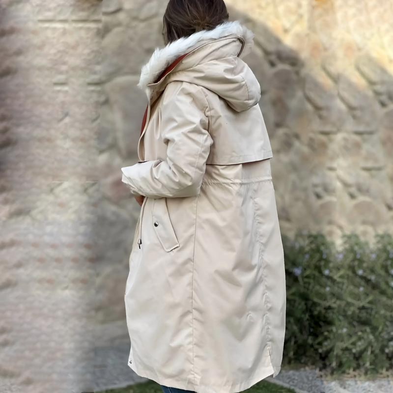 Evelora | Winterparka voor dames met capuchon en bontkraag – Casual, warme en stijlvolle bovenkleding