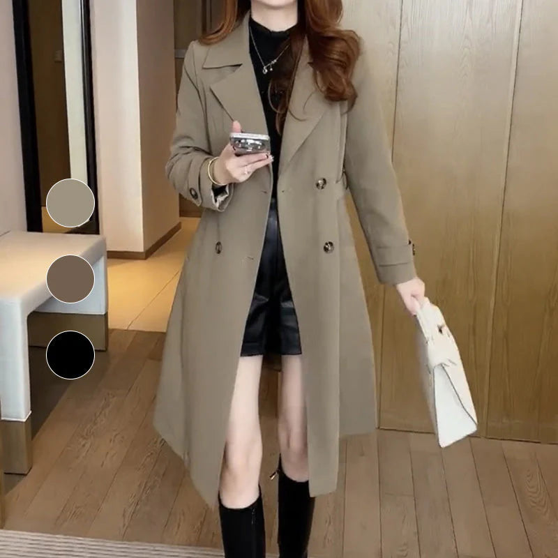 Ailra | Elegante warme trenchcoat voor dames – met zachte voering, winterjas