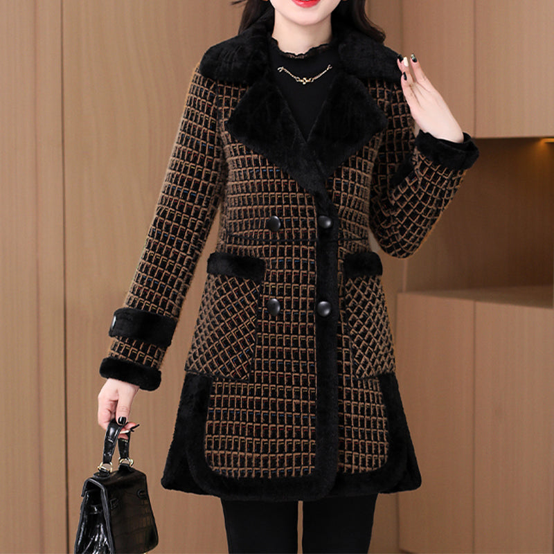 Nevia | Elegante warme winterjas met zakken en zachte voering – kraag van imitatiebont, stijlvol en comfortabel