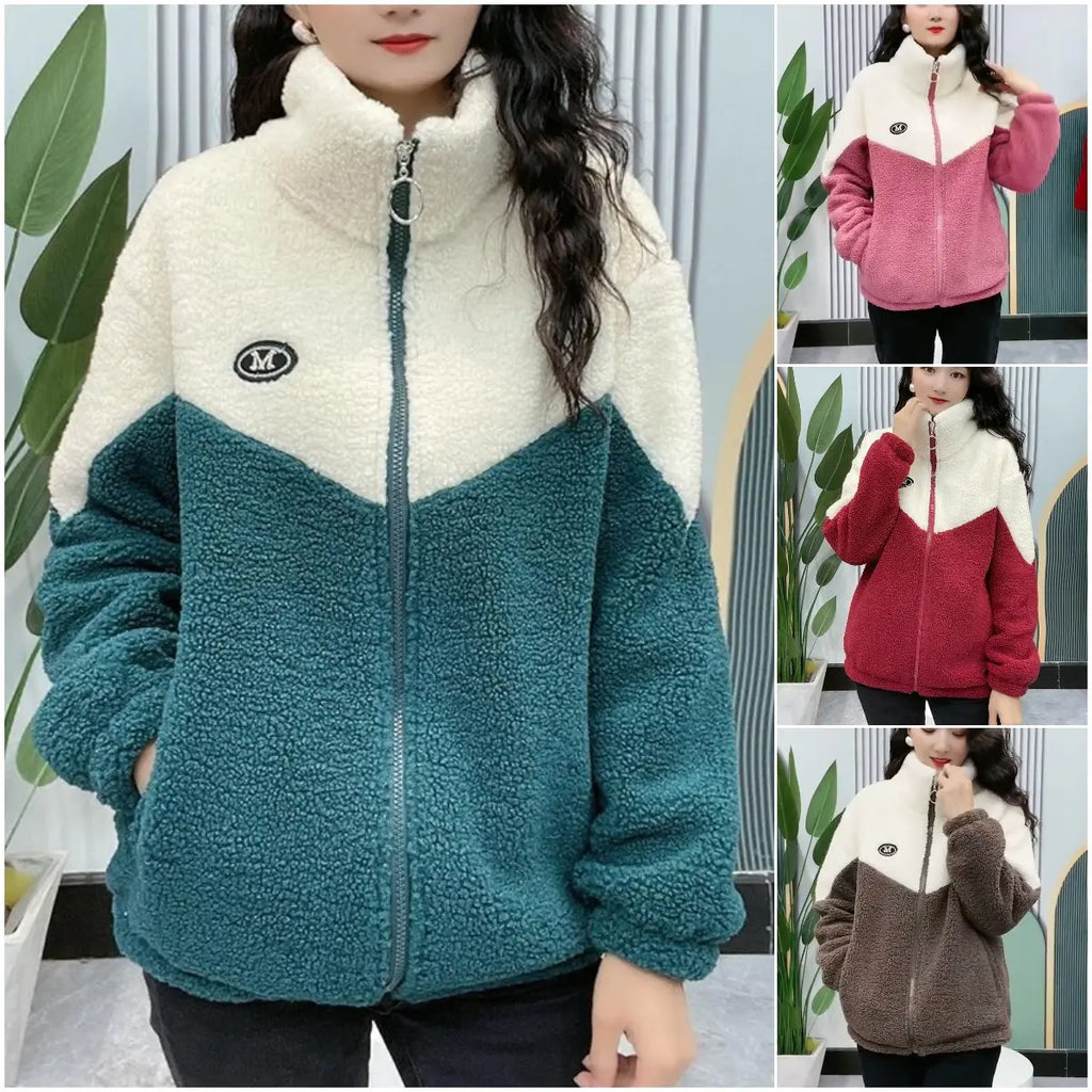 Callen | Teddy fleece jas voor dames – opstaande kraag, zachte en warme winterjas