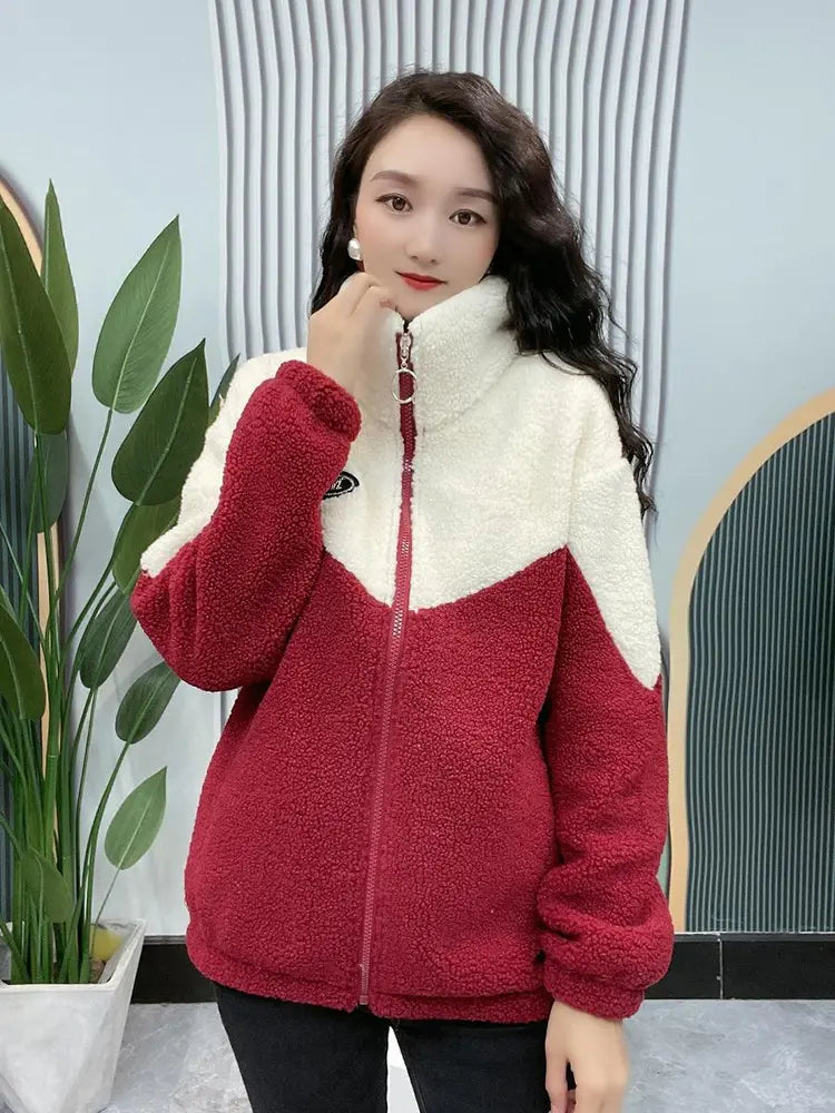 Callen | Teddy fleece jas voor dames – opstaande kraag, zachte en warme winterjas