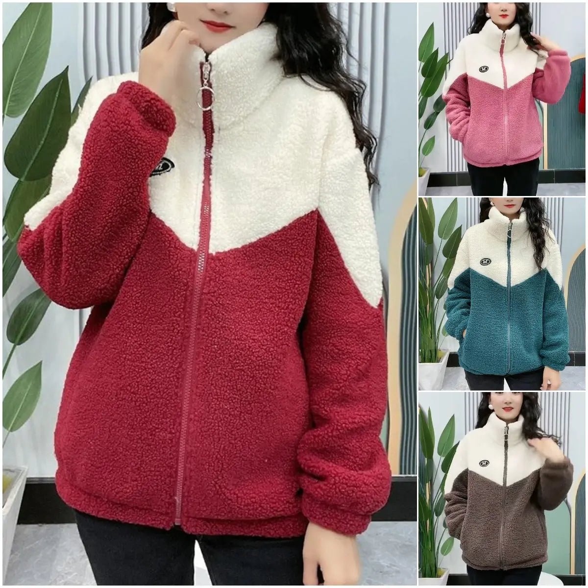 Callen | Teddy fleece jas voor dames – opstaande kraag, zachte en warme winterjas