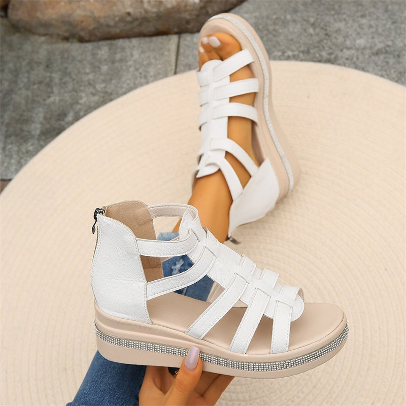 Valora | Chique sleehakken voor dames – Plateausandalen met kristallen accenten en zachte zool