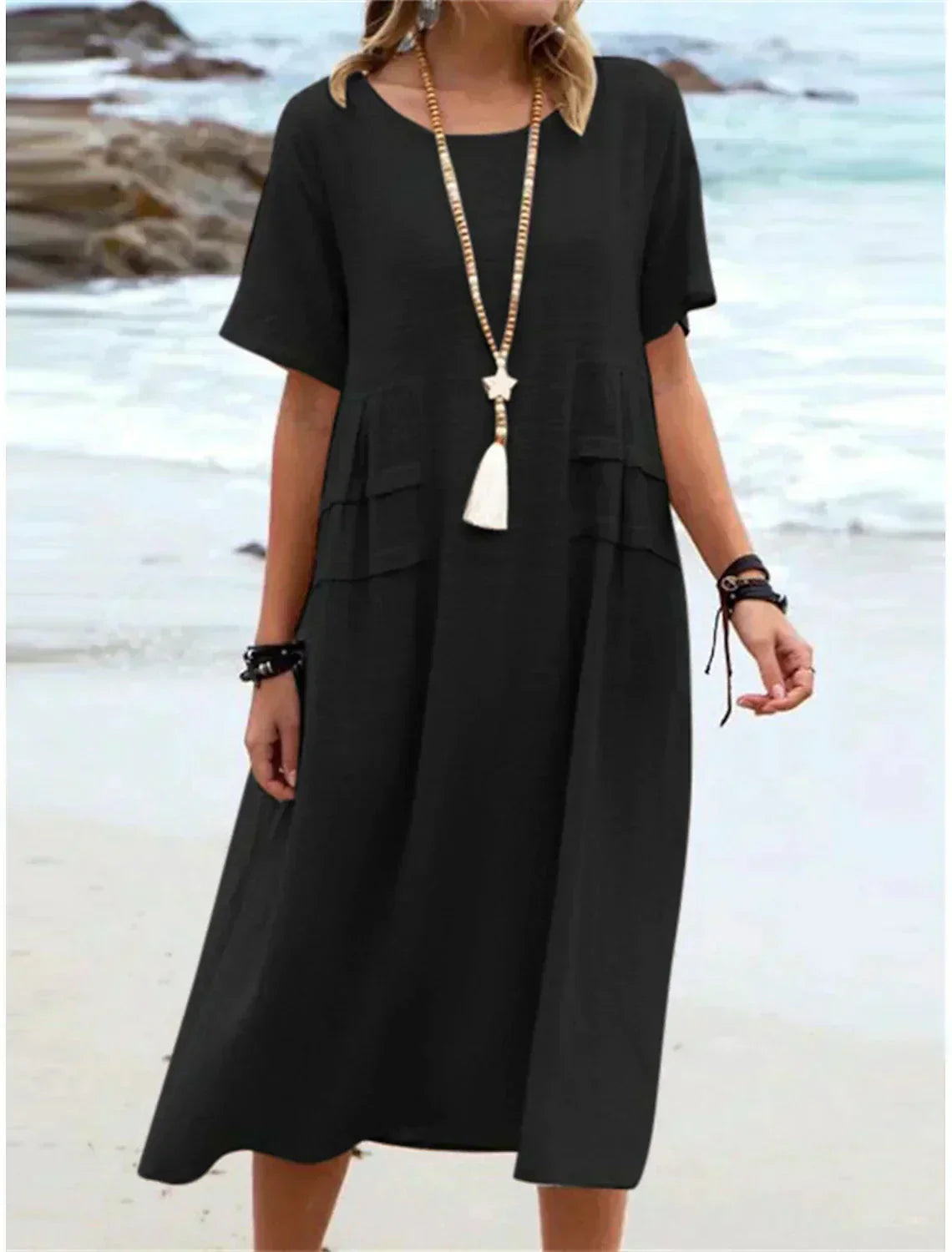 Suna | Zomerjurk voor dames – Elegante, luxe jurk met relaxte pasvorm