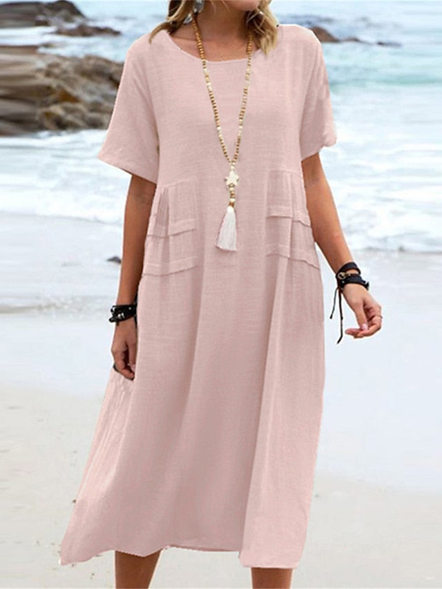 Suna | Zomerjurk voor dames – Elegante, luxe jurk met relaxte pasvorm