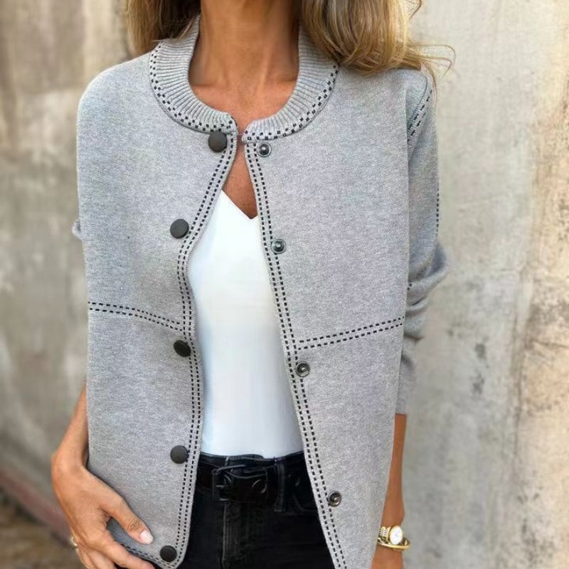 Aisle | Gilet élégant pour femme avec fermeture à pression – Maille légère