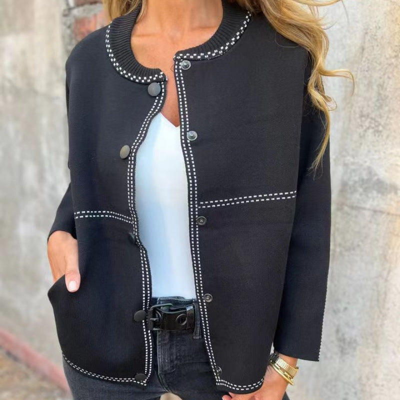 Aisle | Gilet élégant pour femme avec fermeture à pression – Maille légère