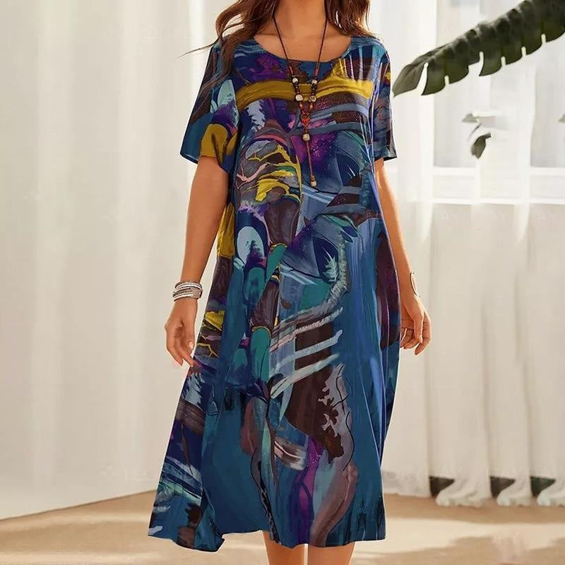 Bely | Tropische strandjurk voor dames – Luchtige maxi-jurk met levendige print voor de zomer