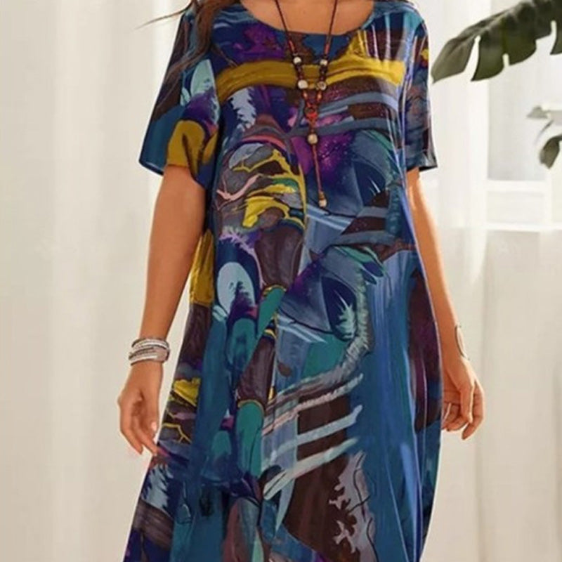 Bely | Tropische strandjurk voor dames – Luchtige maxi-jurk met levendige print voor de zomer