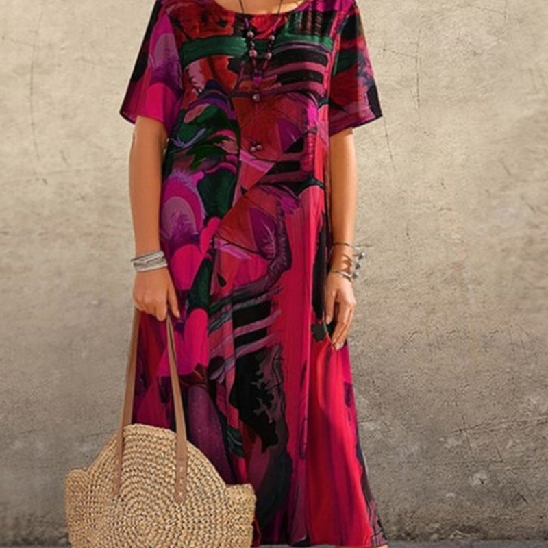 Bely | Tropische strandjurk voor dames – Luchtige maxi-jurk met levendige print voor de zomer