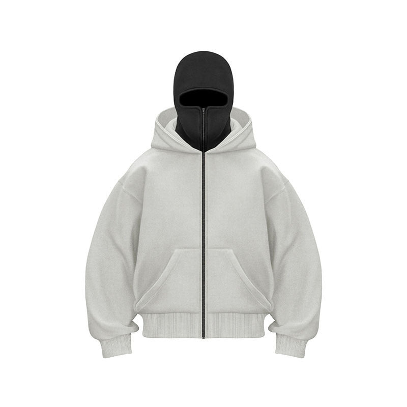 Vael | Sweat à capuche zippé Ninja pour homme – Masque facial, confortable et tendance