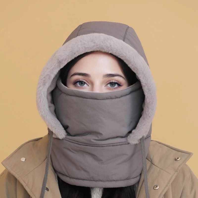 Katrien | Thermische muts met pluche voering en gezichtsmasker voor mannen en vrouwen