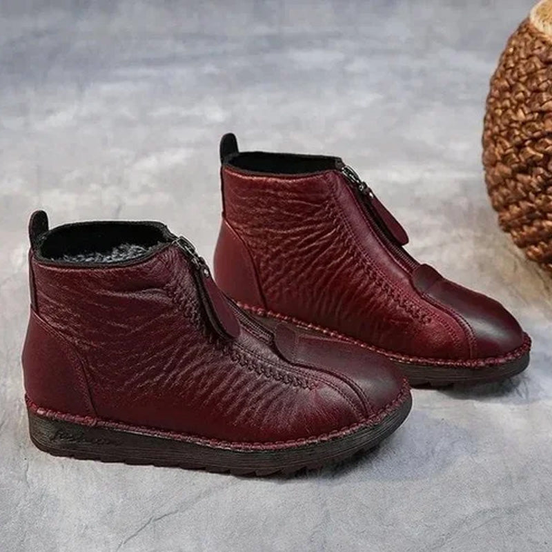 GlideFrost | Bottines d'hiver pour femme – thermiques, imperméables, fermeture éclair latérale