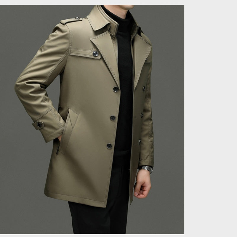 Kaerik | Trench-coat classique pour homme, mi-long, doublure amovible – Collection automne/hiver