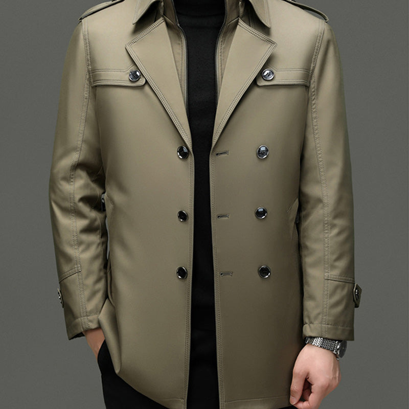 Kaerik | Trench-coat classique pour homme, mi-long, doublure amovible – Collection automne/hiver