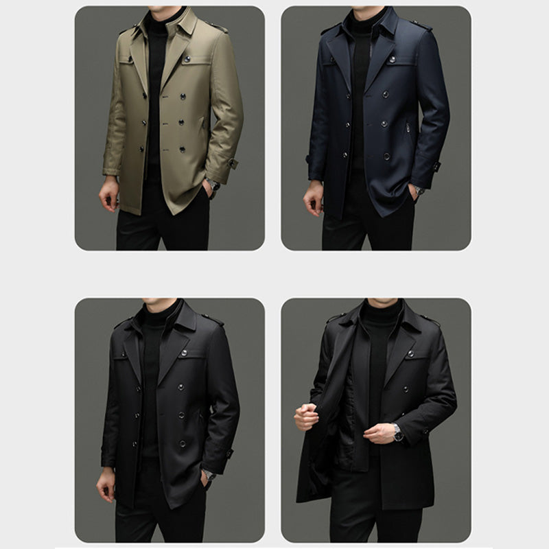Kaerik | Trench-coat classique pour homme, mi-long, doublure amovible – Collection automne/hiver