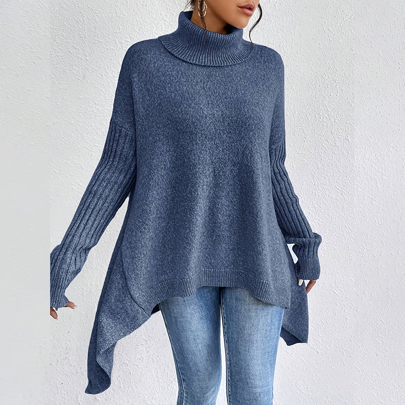 Josje | Effen coltrui voor dames – Zachte gebreide trui voor herfst en winter