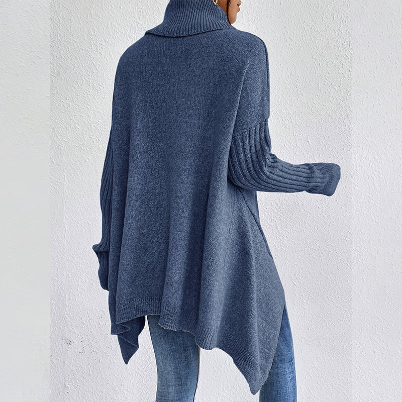 Josje | Effen coltrui voor dames – Zachte gebreide trui voor herfst en winter