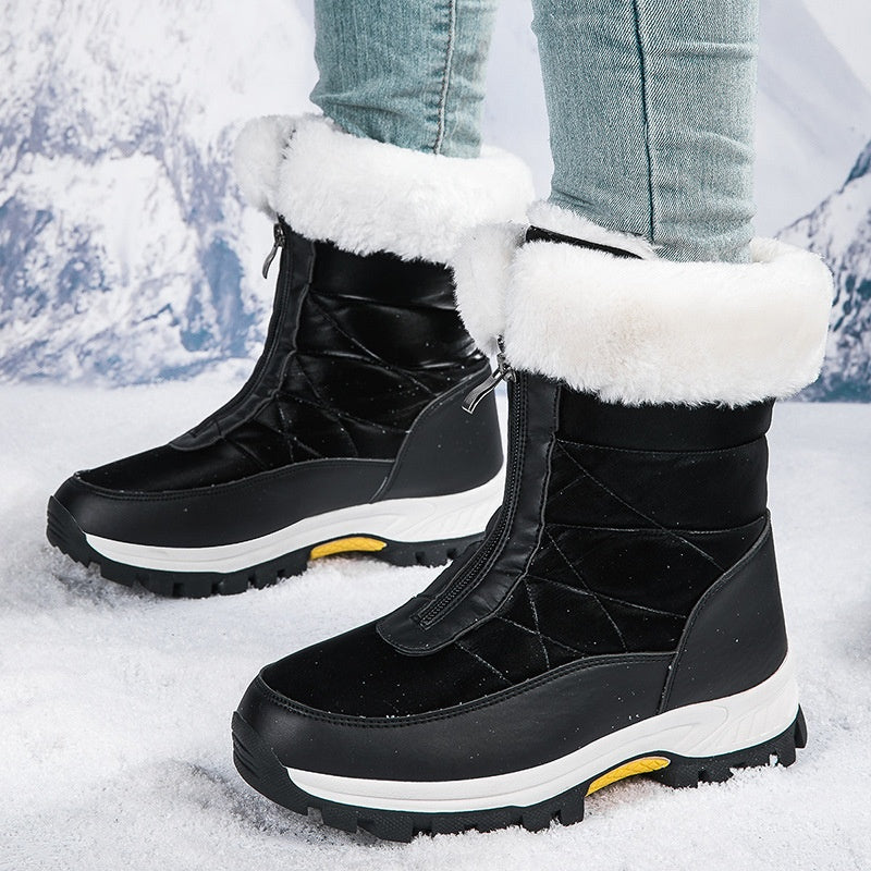 GlaciaBoots | Bottes de neige isolées pour femmes – Chaussures d'hiver chaudes, antidérapantes, à fermeture éclair et imperméables