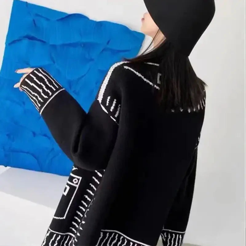 Eulalia | Oversized trui vest- 3D Graffiti Patroon voor Trendy Straatstijl