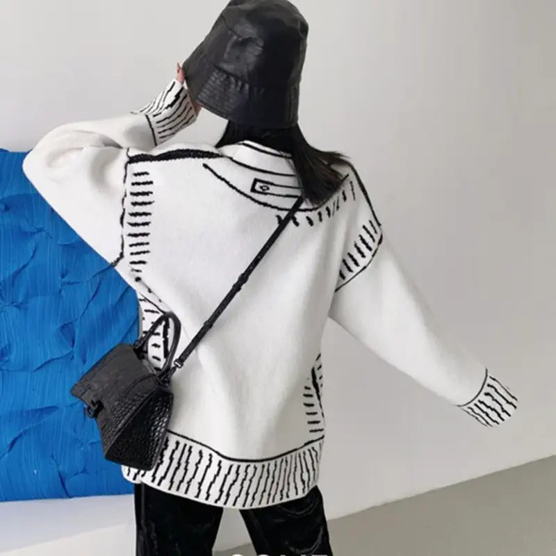 Eulalia | Oversized trui vest- 3D Graffiti Patroon voor Trendy Straatstijl