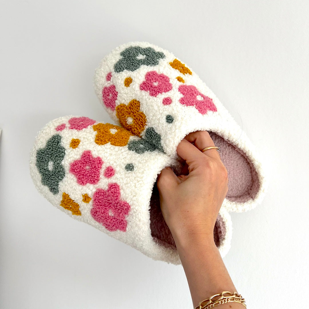 Orletta | Bloemenpantoffels voor dames – Knusse, zachte, comfortabele binnenschoenen