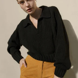 Eleni | Sweater met V-hals en kraag - Zacht breisel, casual en elegant ontwerp