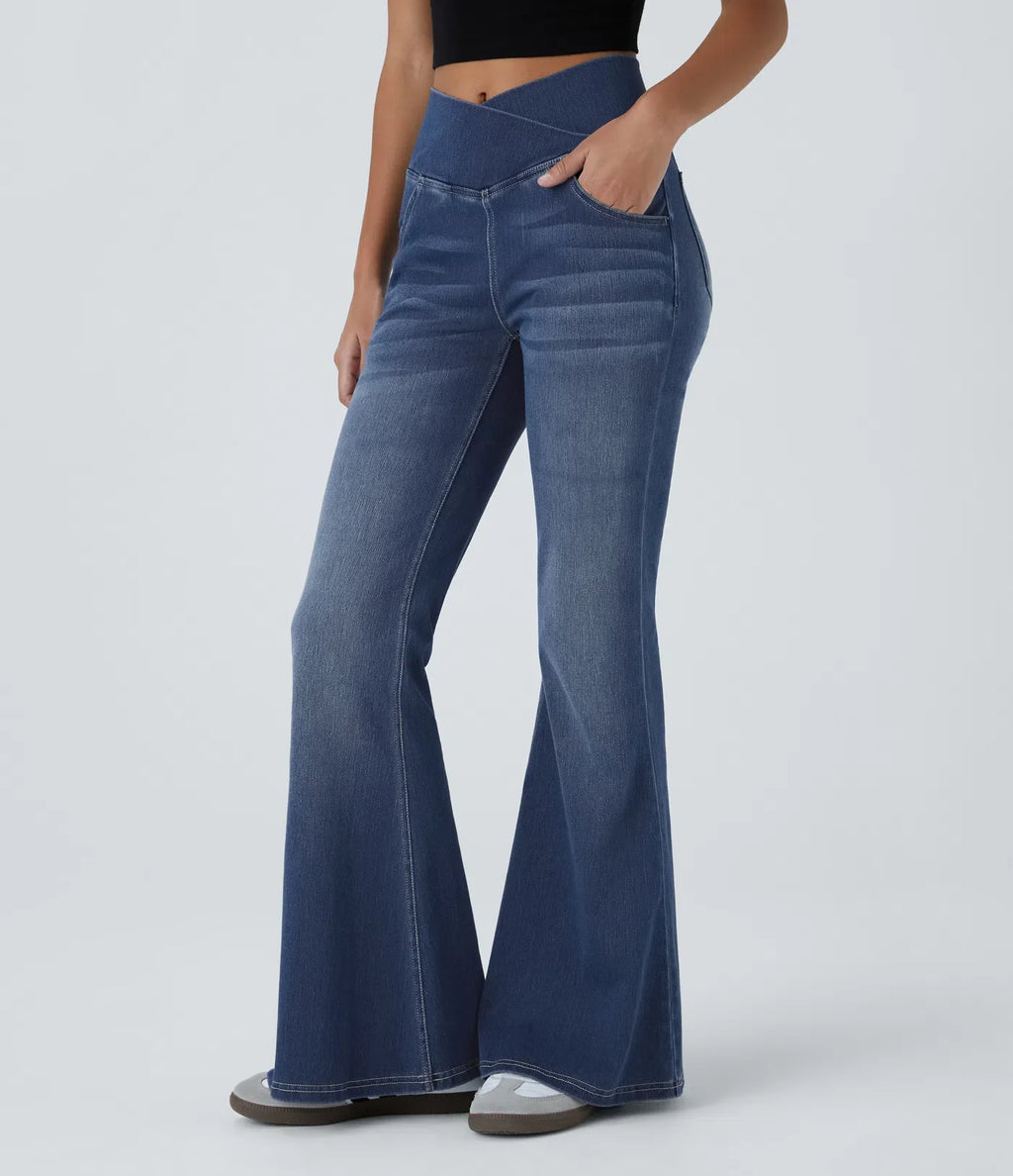 Devorah | Elegant High Waisted Flare Jeans for Women - Flattering Denim