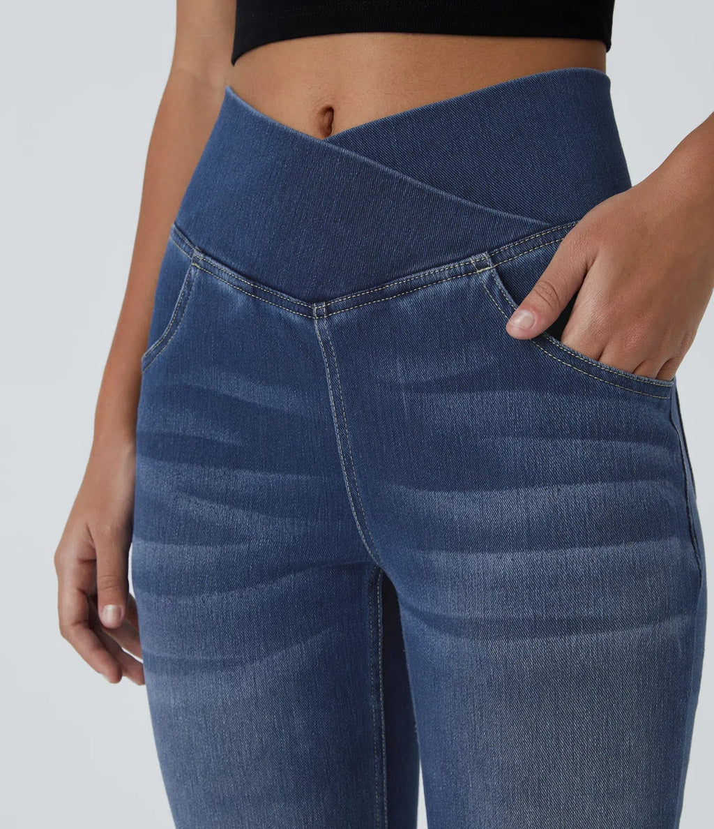 Devorah | Elegant High Waisted Flare Jeans for Women - Flattering Denim