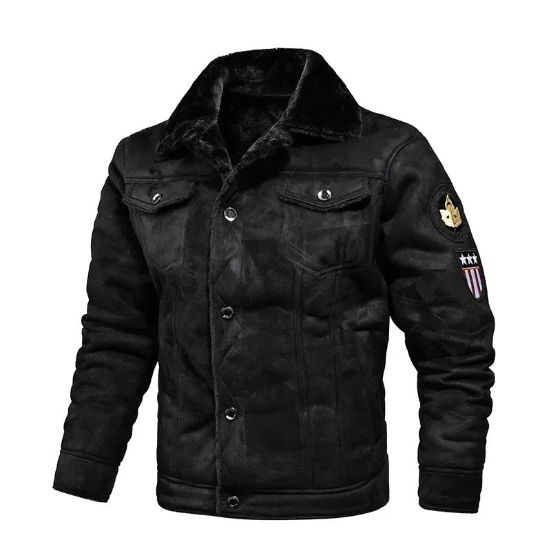 Kairon | Oversized leren jas met suède voering – Warme, comfortabele en modieuze herenbovenkleding