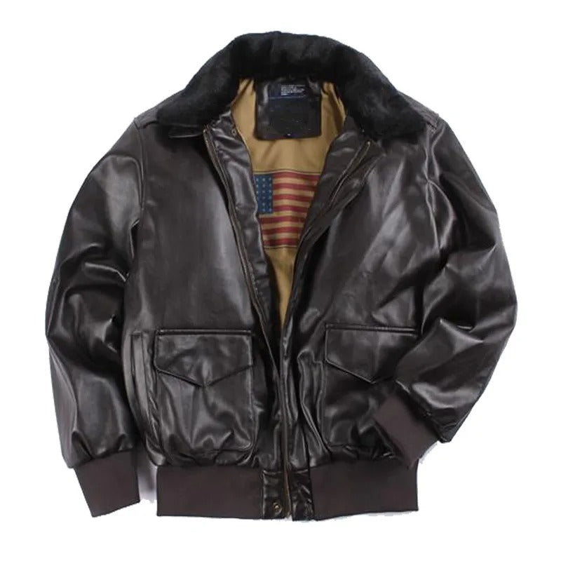 Rynvell | Vintage leren motorjack voor heren – Klassiek motorjack, winterjas, retrostijl