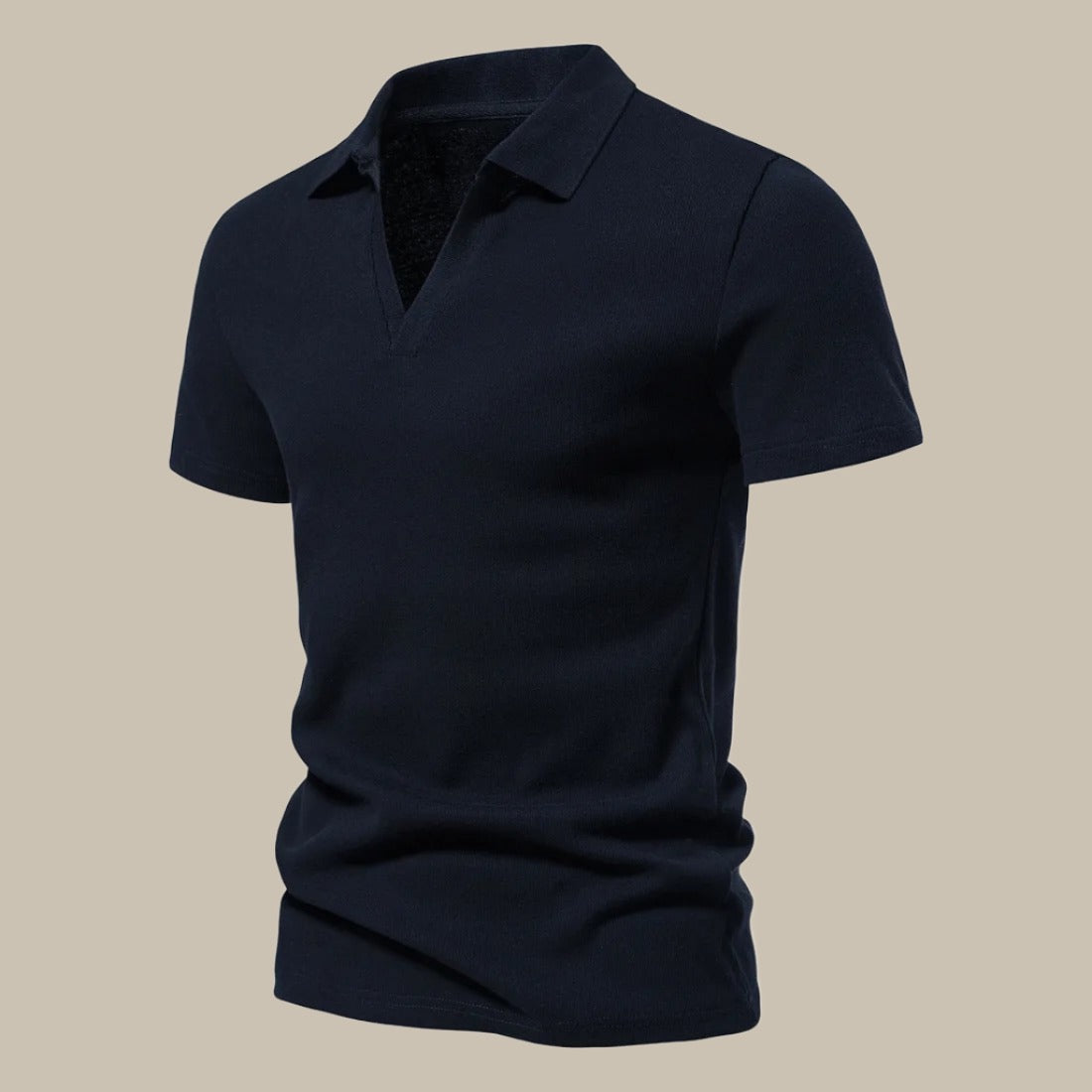 Alessio | Herenpolo met korte mouwen en V-hals - Merino Wol Polo