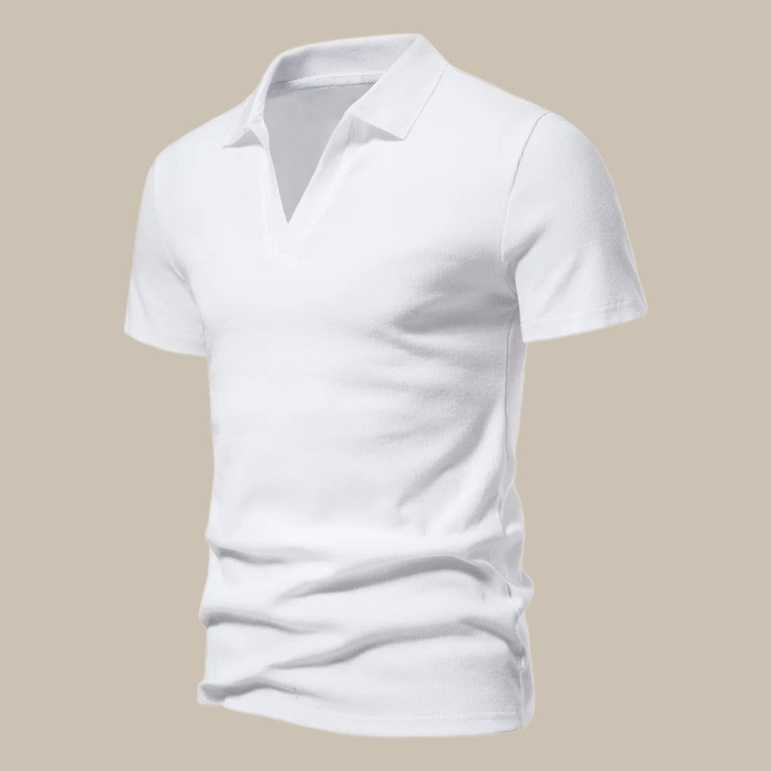 Alessio | Herenpolo met korte mouwen en V-hals - Merino Wol Polo