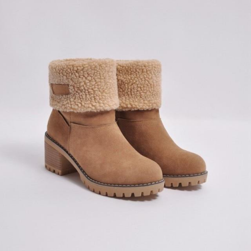 FrostFit | Suède Sneeuwlaarzen voor Vrouwen Knus Mid-Tube Ontwerp, Dikke Hak, Warme Winterschoenen