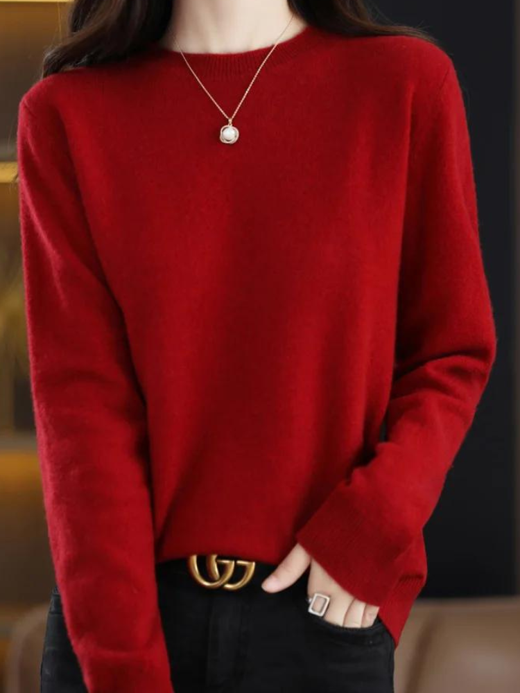 Sanne | Elegante merinowollen trui, zacht en ademend, lichtgewicht gebreide pullover