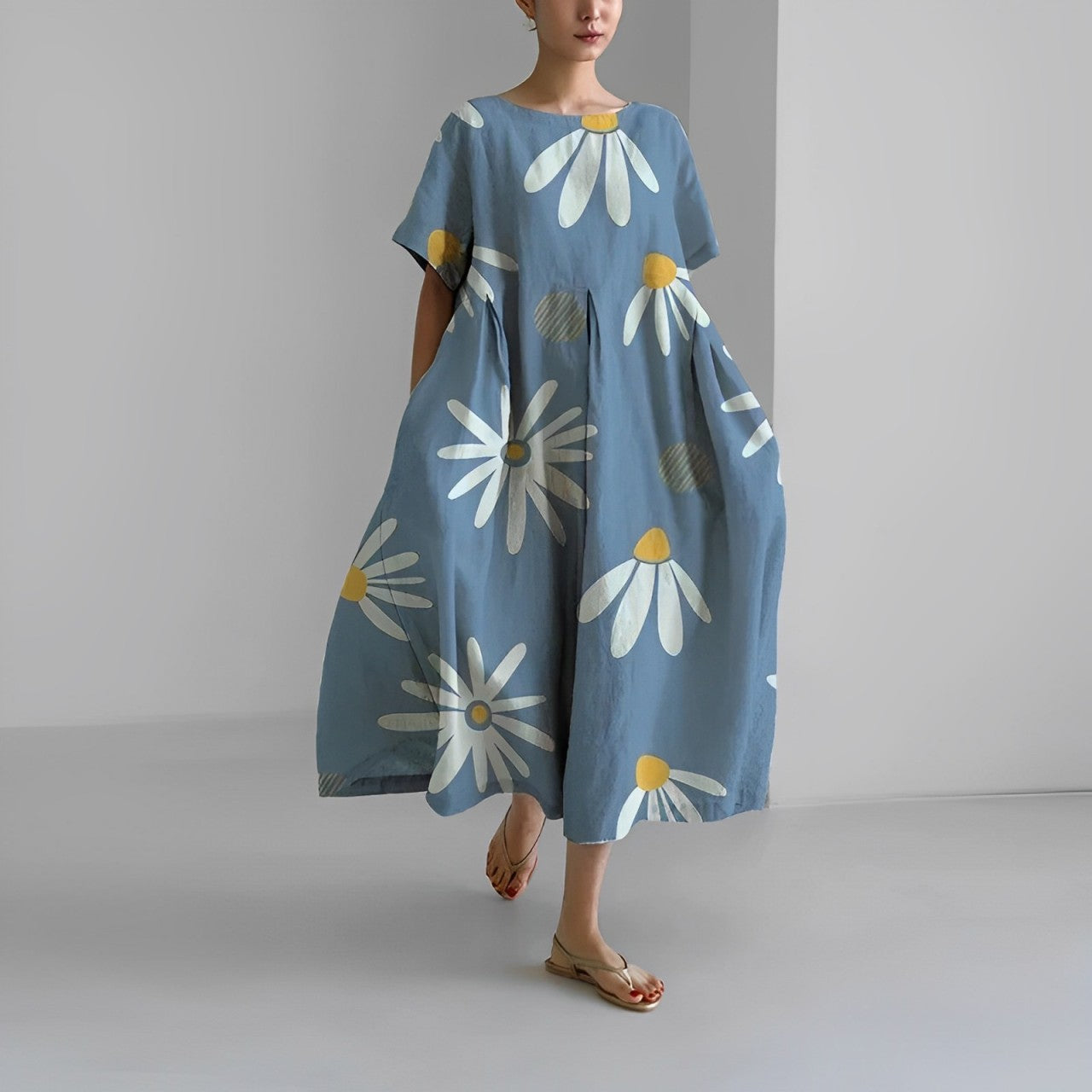 Vittoria | Vrouwen Boho Maxi jurk met bloemenprint en zakken