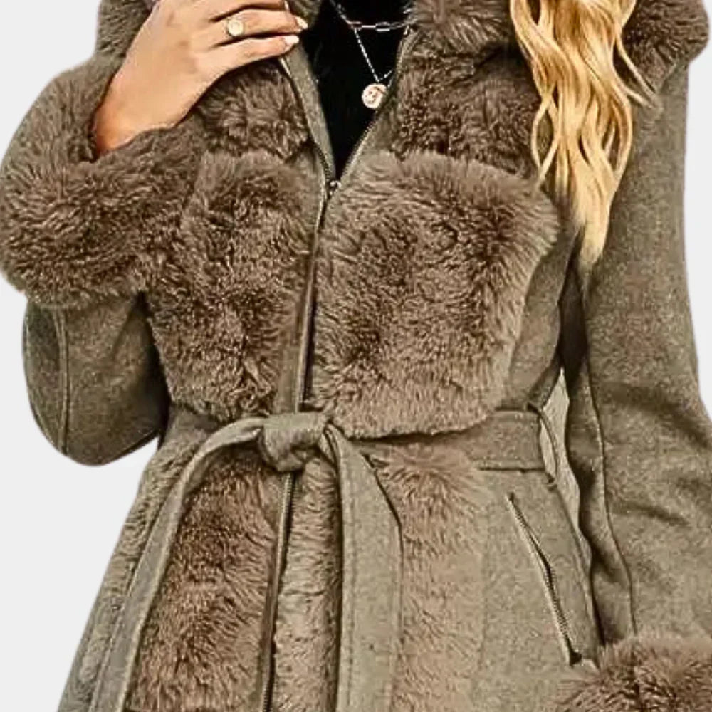 Nayara | Stijlvolle winterjas van pluche voor dames - Zachte, warme, elegante bovenkleding voor koude dagen